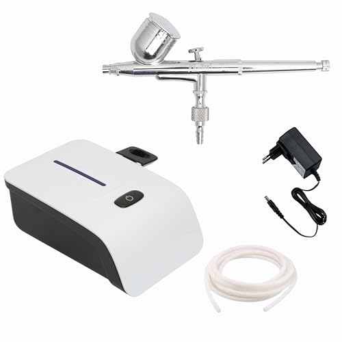 Khaitan Mini Airbrush Kit With Compressor Dual Action Airbrush (Pen Gun) for Cake Decoration,Make Up,Nails Design,Tattoo,Model Painting Airbrush - Image 5