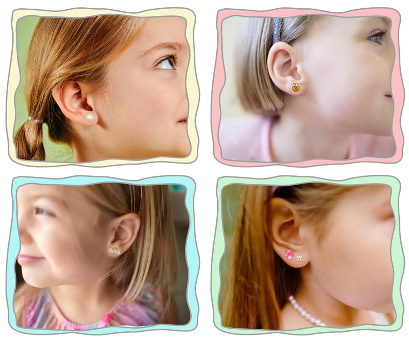 koutey Stick On Earrings - Girls 3D Unicorn Sticker Earrings Self-Adhesive Glitter Craft Gem Stickers Easter Stick on Earring(Rainbow) - Image 5