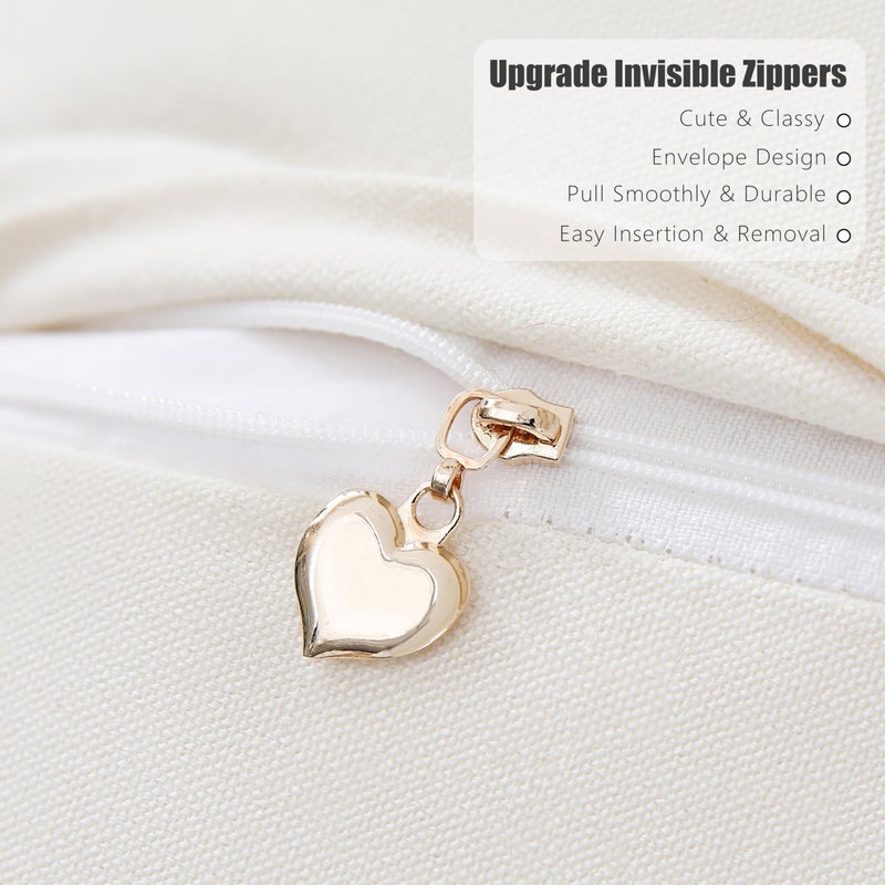 KOOLIFE Boho Chenille Tufted Couch Throw Pillow Covers 18x18 Inch Set of 2 Farmhouse Striped Decorative Pillow Covers Accent Neutral Pillowcase Black Cushion Cover for Living Room Sofa Bed - Image 5