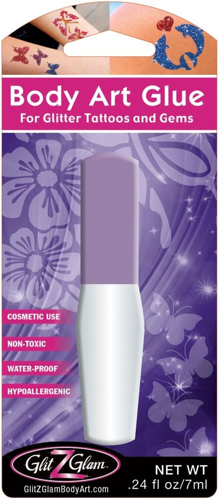 لاصق الجسم / غراء الجسم لتاتو الجليتر / التاتو المؤقت - مضاد للحساسية ومختبر من قبل أطباء الجلدية!