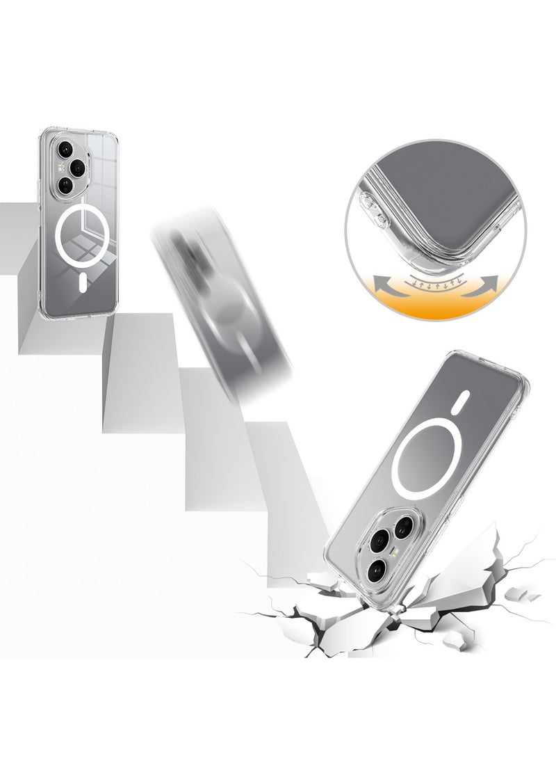 Techie Honor 400 5G Case with MagSafe – Slim, Anti-Yellowing Transparent Back Cover with Camera Lens Protection, Magnetic Holder Wireless Charging Compatible - Clear - Image 3