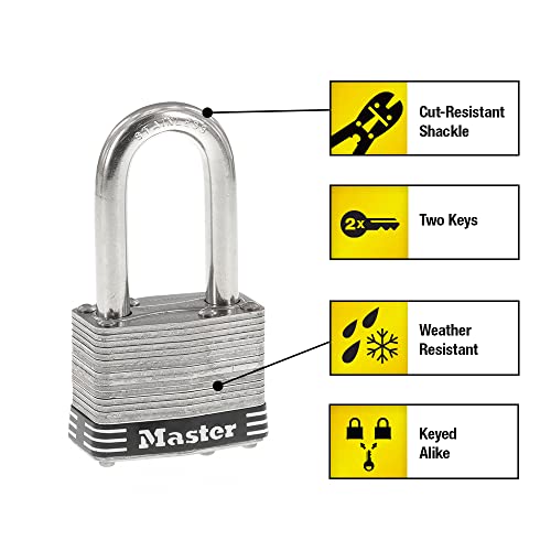 Master Lock 1SSTLF Stainless Steel Outdoor Padlock with Key 2 Pack KeyedAlike - Image 3