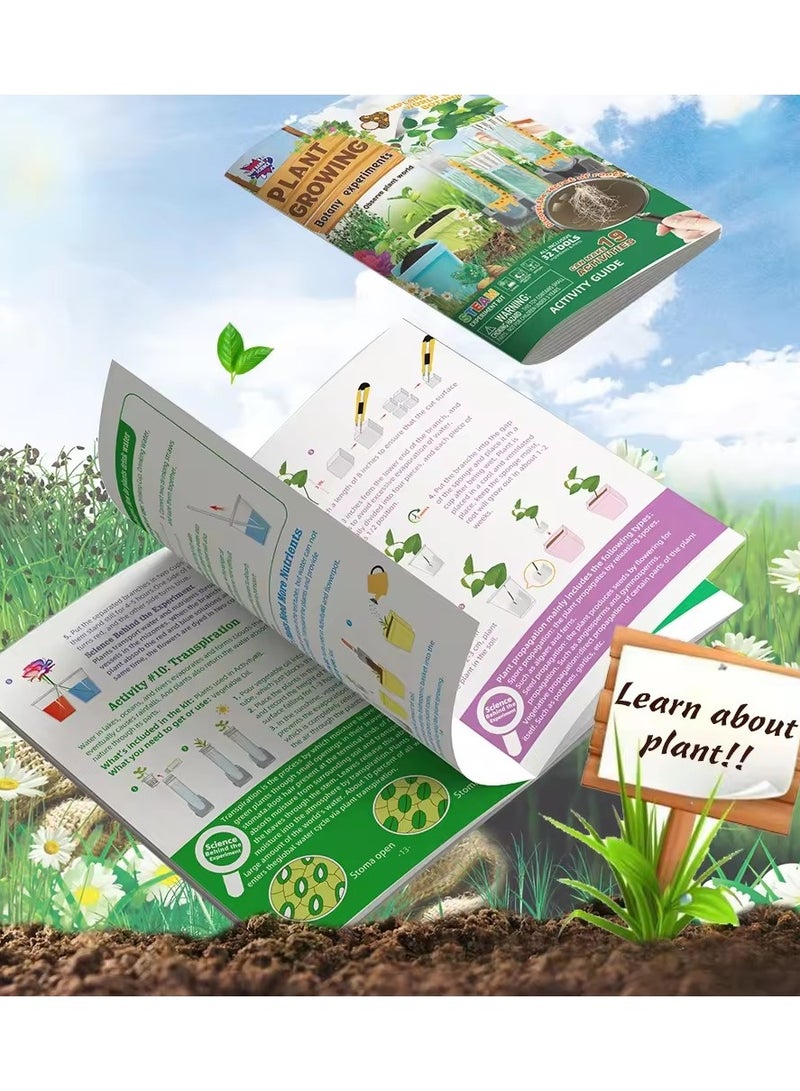 مجموعة STEAM التعليمية لزراعة النباتات - مجموعة علم النبات والعلوم مع 32 أداة للأطفال - Image 3