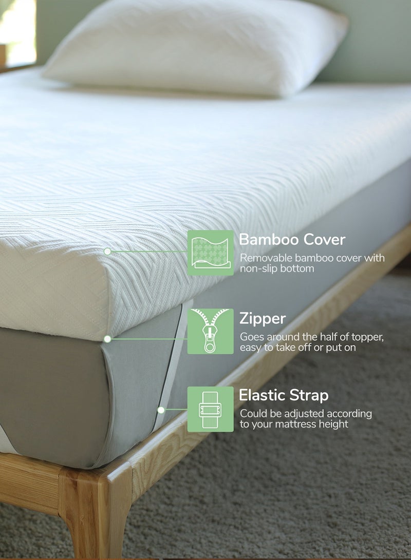 Novilla 4 Inch Foam Mattress Topper Single, Medium Firm Memory Foam Mattress Topper, Gel Infused for Motion Isolation & Pressure Relieving, with Breathable Cover, Single Size 90×190×10CM - Image 3