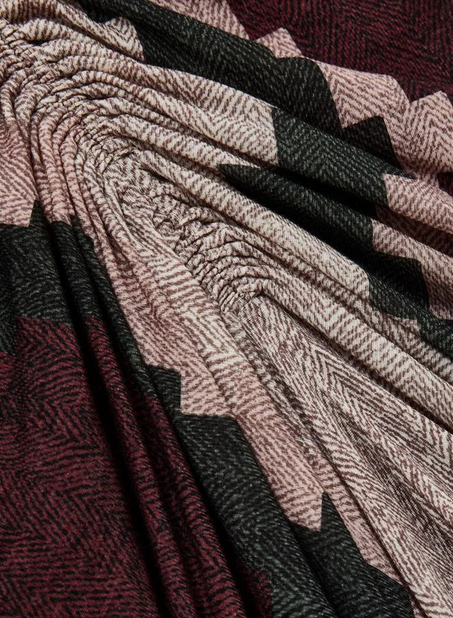 REISS Patterned Ruched Dress