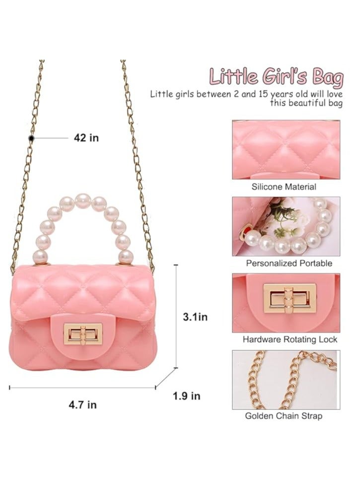 Little Girls Mini Purse Cute Crossbody Bag for Princesses pink - Image 5