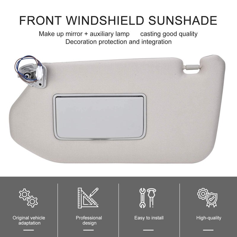 SPEEDWOW Sun Visor with Mirror and Vanity Light Lamp Driver Left Side Compatible with 2013-2018 Nissan Pathfinder 2014-2017 Infiniti QX602013 Infiniti JX35 96401-9PB0A (Left) - Image 2