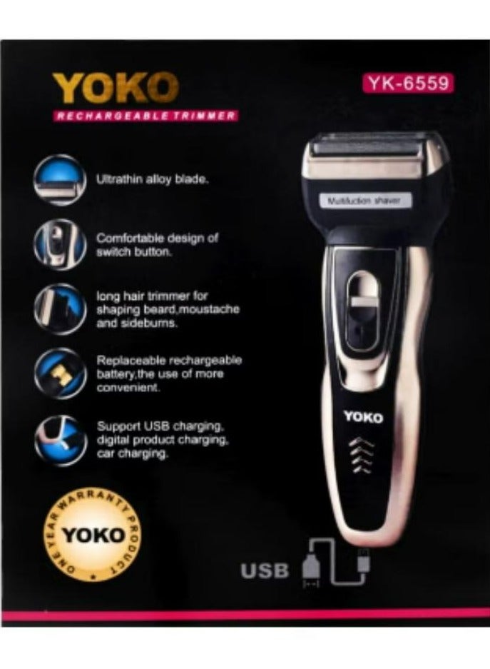 YOKO 3-In-1 Rechargable Trimmer Gold - Image 4