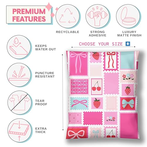 Picksie Mailers- Poly Mailer Shipping Bags 14.5x19 Boutique Envelope 100 Pack Supplies Shipping for Clothes Bulk Mailers Cute Store Packaging Supplies Tear Resistant - Poly Postage - Image 2