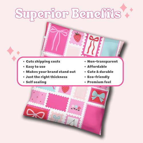 Picksie Mailers- Poly Mailer Shipping Bags 14.5x19 Boutique Envelope 100 Pack Supplies Shipping for Clothes Bulk Mailers Cute Store Packaging Supplies Tear Resistant - Poly Postage - Image 4