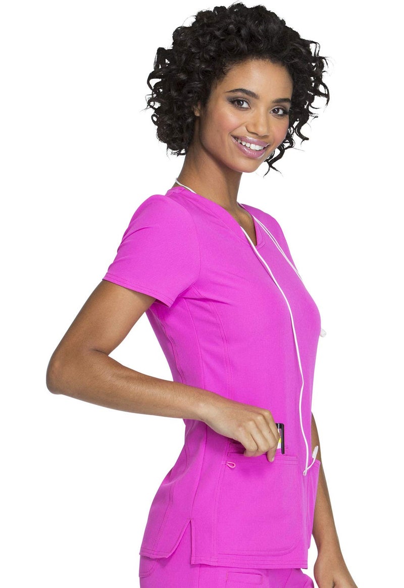 HeartSoul Scrubs for Women V-Neck Medical Top with Moisture Wicking and 360Â° Stretch Technology - 20710, M, Glam Fuschia - Image 5