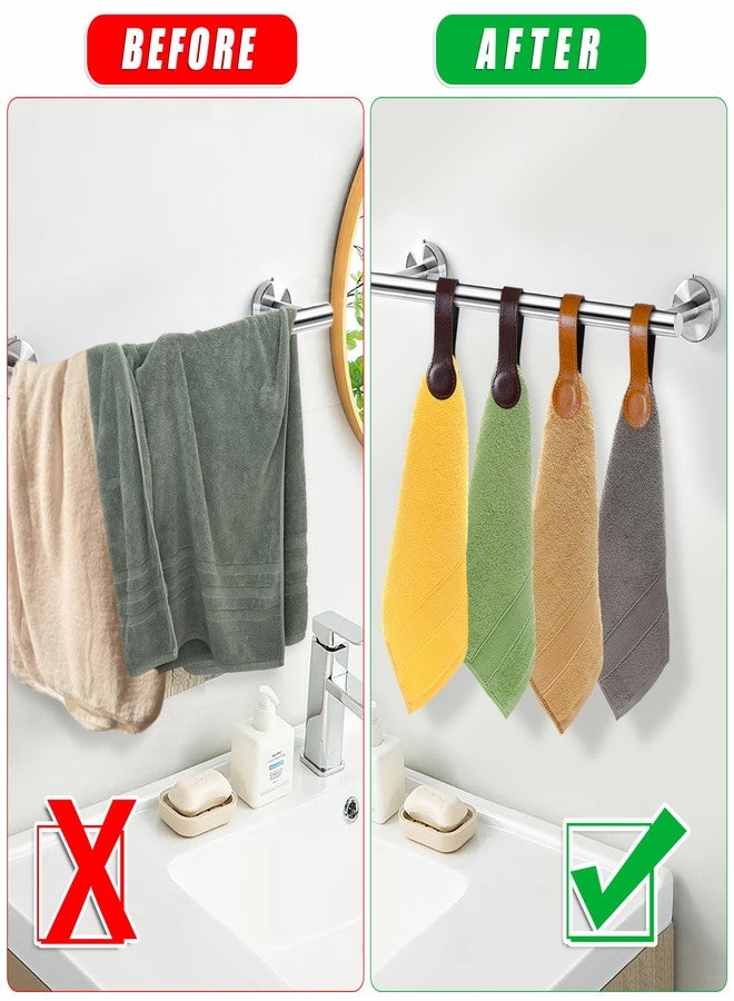 Sozize Leather Magnetic Kitchen and Bathroom Towel Clips for Oven Handle, Towel Rods or Racks (4, Light Brown) - Image 5