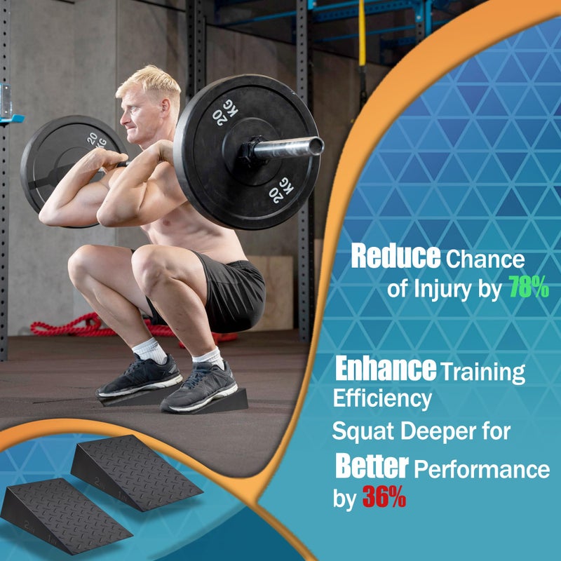 HarderWill Squat Wedge for Prefessional Trainer: 2Pcs Squat Heel Wedge Block Protable Calf Raise Block Improve Mobility and Performance - Image 3
