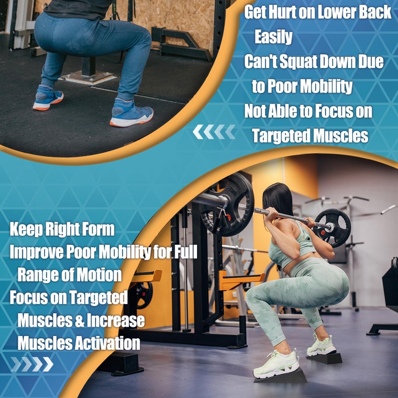 HarderWill Squat Wedge for Prefessional Trainer: 2Pcs Squat Heel Wedge Block Protable Calf Raise Block Improve Mobility and Performance - Image 4