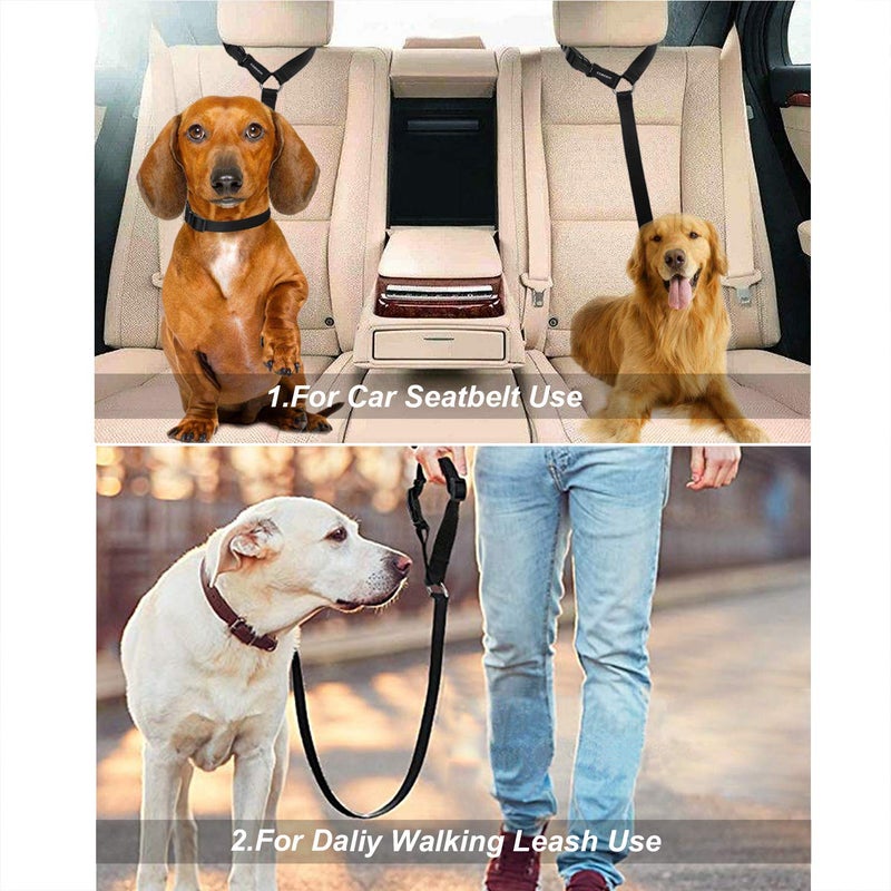 CGBOOM Dog Seat Belts, CGBOOM 2 Pack Dual Use Dog Car Seatbelts Harness Adjustable Car Headrest Restraint for Vehicle Nylon Pet Cat Dog Safety Leads Seat Belts for Large Medium Small Dogs - Image 2