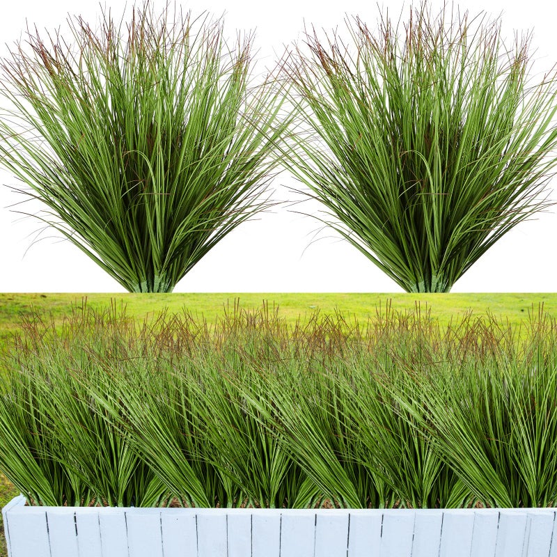 Giegxin 48 Pcs Faux Grass Plants Artificial Shrubs Wheat Grass UV Resistant Fake Greenery Faux Weed Artificial Tall Plants for Outdoor Indoor Home Window Decor - Image 2