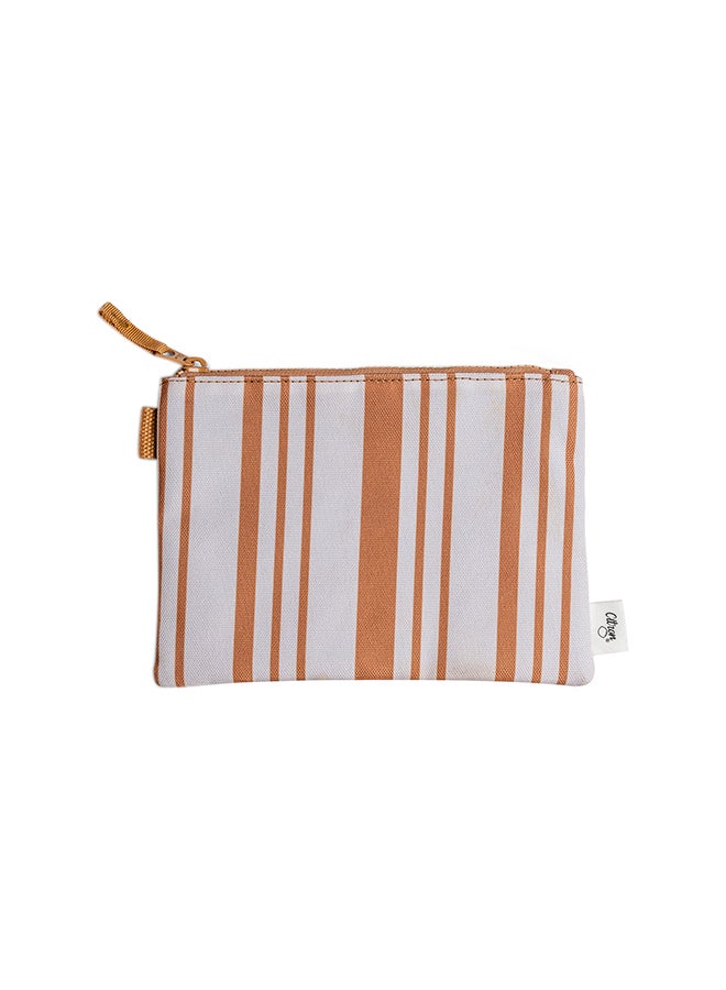 Citron Brand Multipurpose Zipper Pouch Caramel - Everyday Lightweight, Plastic - Free Storage For Toiletries, Pens, Cosmetics, And More  - Image 1