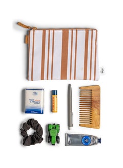 Citron Brand Multipurpose Zipper Pouch Caramel - Everyday Lightweight, Plastic - Free Storage For Toiletries, Pens, Cosmetics, And More  - Image 3