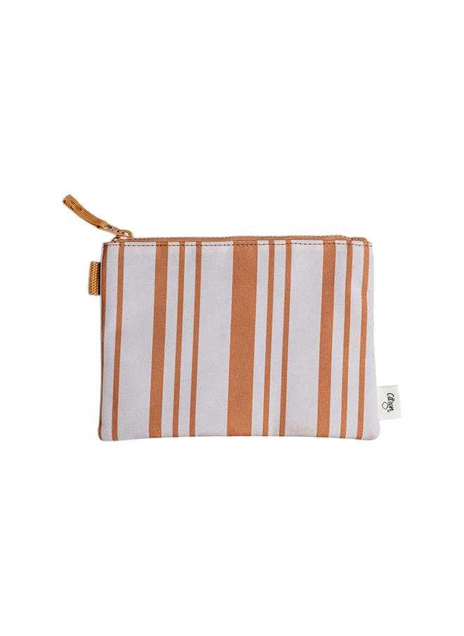 Citron Brand Multipurpose Zipper Pouch Caramel - Everyday Lightweight, Plastic - Free Storage For Toiletries, Pens, Cosmetics, And More