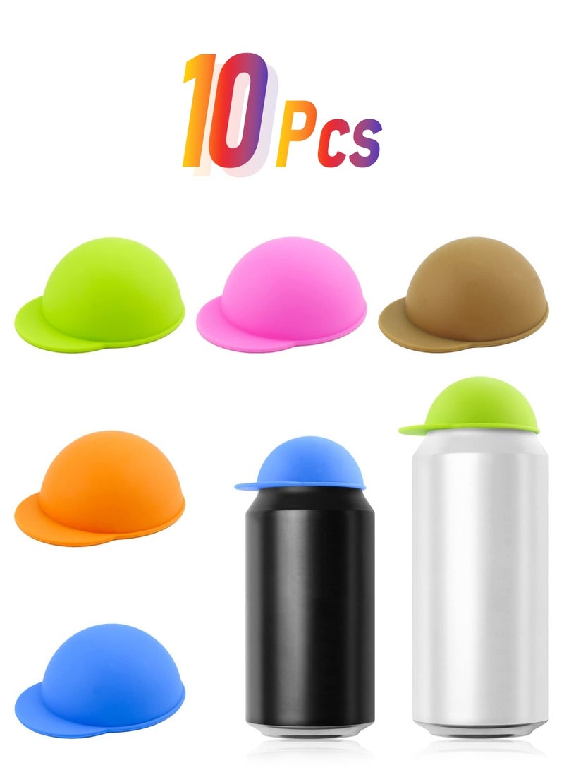 Cute Reusable Silicone Soda Can Lids, 10 Pack Can Covers and Stoppers for Standard Beverage, Beer, and Juice Cans - Perfect Can Protectors and Markers for Freshness!  - Image 1