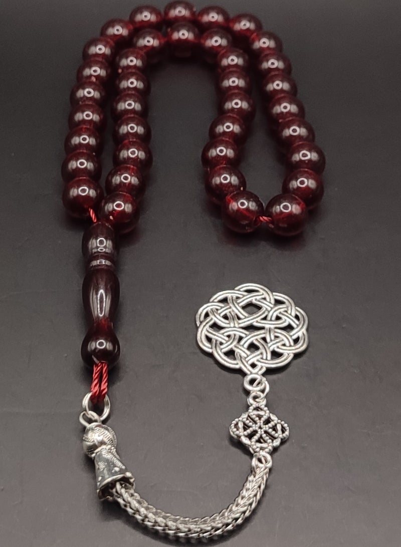 سبحة بطربزونة 37 خرزة لون زعفراني - Image 4