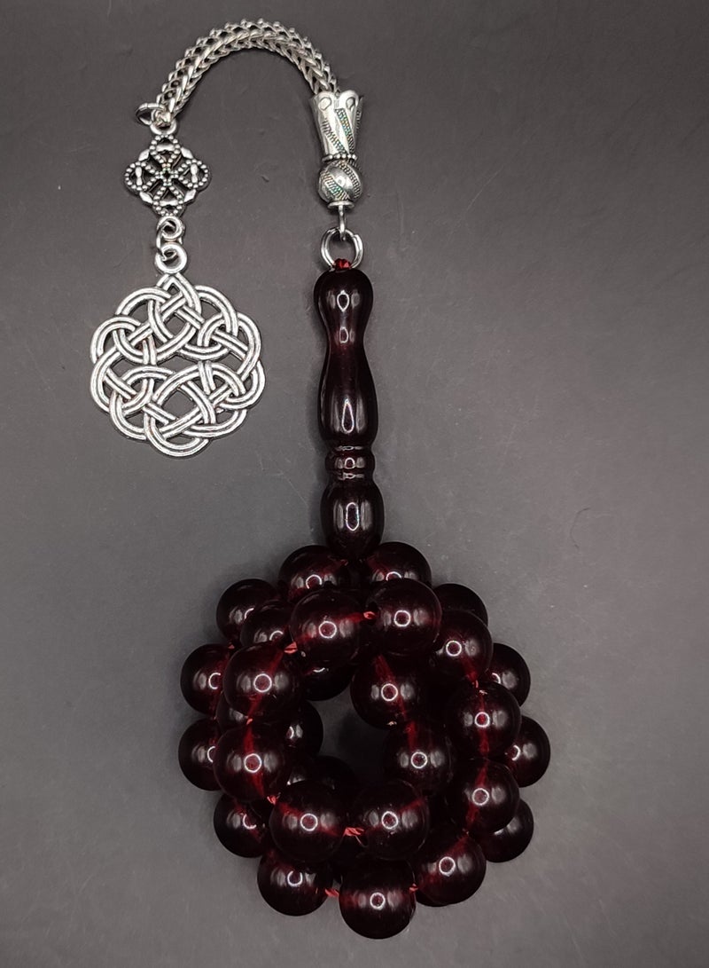 سبحة بطربزونة 37 خرزة لون زعفراني - Image 1