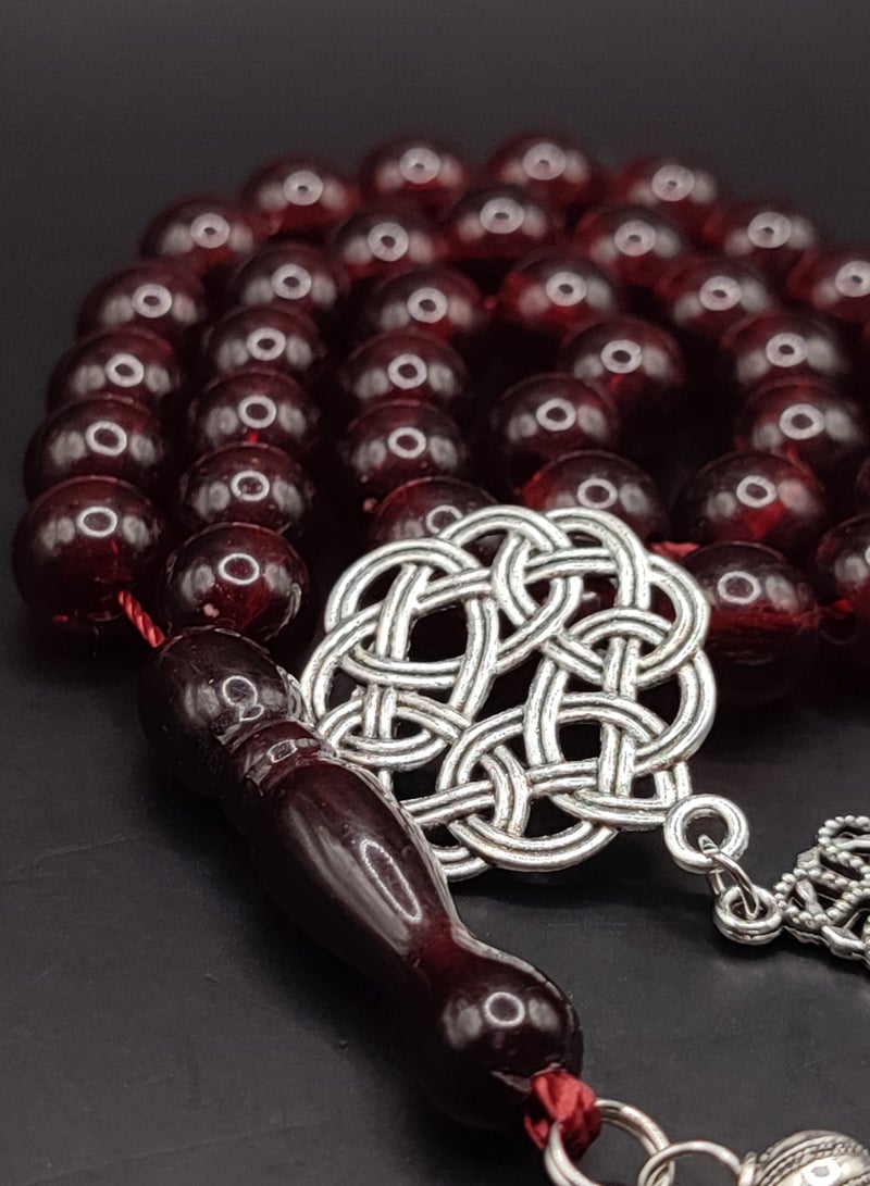 سبحة بطربزونة 37 خرزة لون زعفراني - Image 2