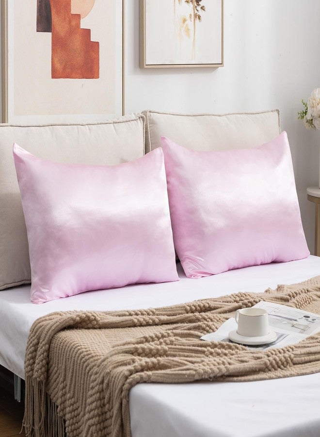 Mimkus Satin Pillowcases Standard Set of 2 - Silk Soft Pillow Cases for Hair and Skin 20x26 inches, Pink Satin Pillow Covers 2 Pack with Envelope Closure for Home,School, Hotel - Image 3