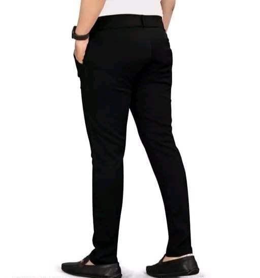 HARSHAD KUMAR & CO. Men's Solid Flexible Slim Fit Stretchable Casual Wear Comfortable Formal Trousers Pants (42, Black) - Image 3