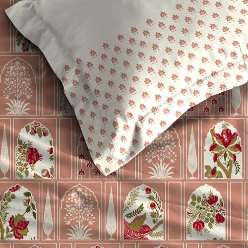 MYTRIDENT Celebration Bedsheet Gifting Collection Double Size - Aangan Coral - Image 4