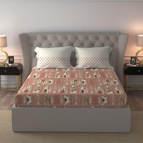 MYTRIDENT Celebration Bedsheet Gifting Collection Double Size - Aangan Coral - Image 3