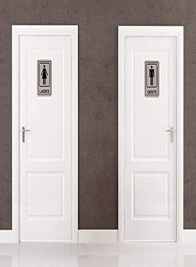 HETZON SALES Gents & Ladies Restroom Door Sign Board Set | Gents and Ladies Toilet Door Plate with Bold Icons for Offices, Malls, Hotels & Home - Image 2