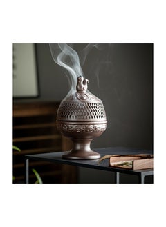 Boshan furnace ceramic antique incense burner home incense burner Zen incense sandalwood Zen incense incense incense ornaments/ 166# Boshan Furnace (Brown)