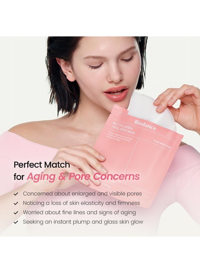 BIODANCE Bio-Collagen Real Deep Mask, Hydrating Overnight Mask, Pore Minimizing, Elasticity Improvement, 34g x4ea - Image 5