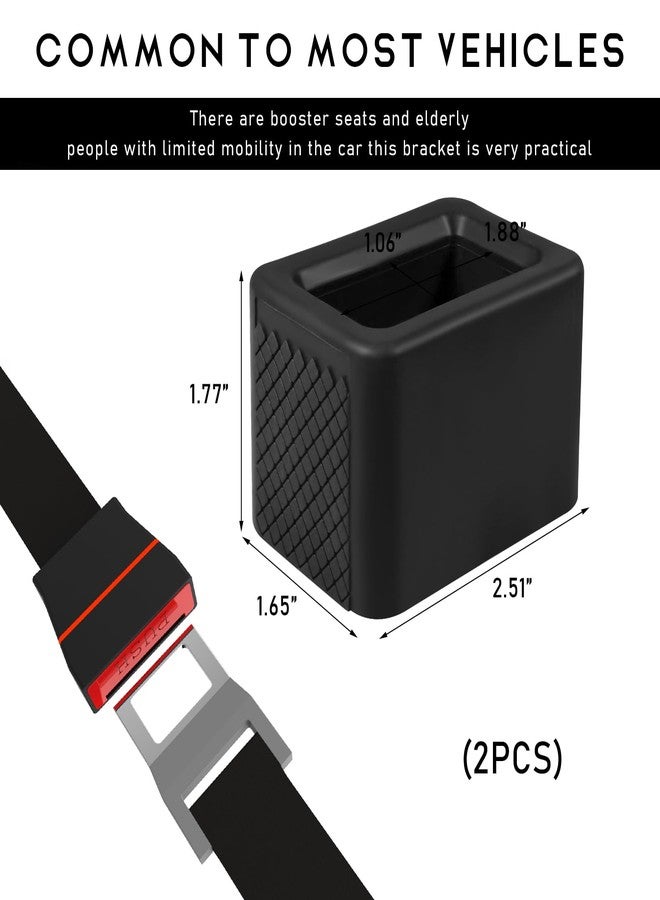 Ohleats 2 PCS Seat Belt Buckle Holder, Silicone Buckle Booster Raises Your Seat Belt for Easy Access, Buckle Cover Makes Receptacle Upright Buckling, Car Accessories for Kids (Black) - Image 2