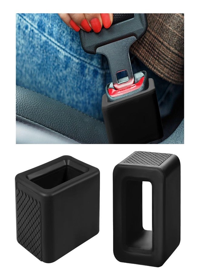 Ohleats 2 PCS Seat Belt Buckle Holder, Silicone Buckle Booster Raises Your Seat Belt for Easy Access, Buckle Cover Makes Receptacle Upright Buckling, Car Accessories for Kids (Black) - Image 1