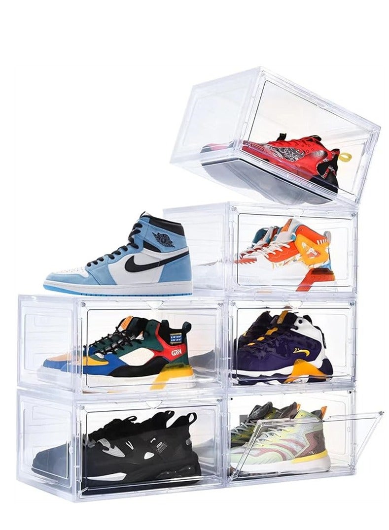 6 حزمة من البلاستيك الشفاف صناديق تخزين الأحذية متعددة الوظائف صناديق تخزين الأحذية صناديق تخزين دائم - Image 1