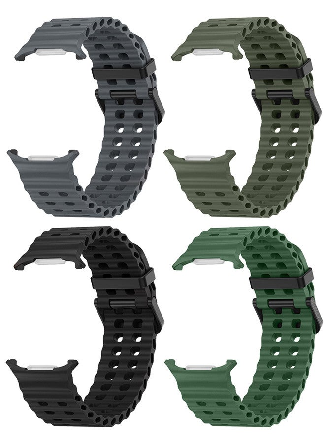 MARGOUN (for Samsung Galaxy Watch 7 Ultra) 4 Pack Silicone Band Soft Ocean Silicone Sport Strap Replacement Accessory Multicolour C - Image 3