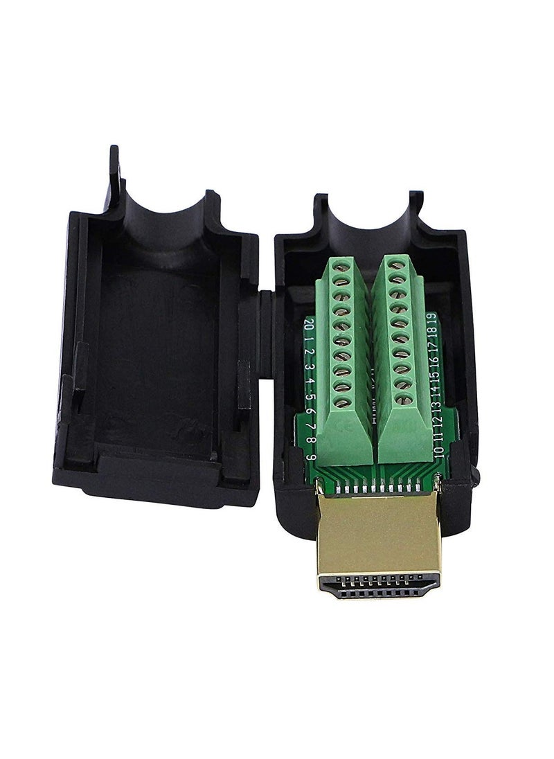 SYOSI - محول HDMI بدون لحام، قطعتان من موصلات كابل تمديد HDMI مطلية بالذهب، لوحة توصيل طرفية للإشارات، موصل لحام مجاني مع غطاء بلاستيكي ومفك براغي - Image 1