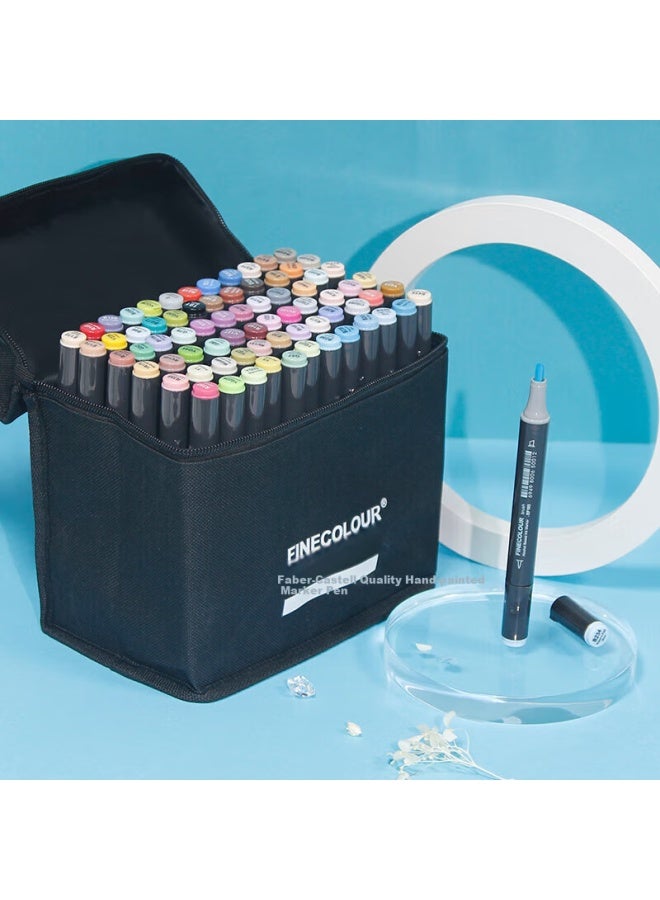 Finecolour (Finecolour) 4Th Generation Alcohol-Based Dual Tip Marker Set With 72 Standard Colors Soft Brush For Students Drawing Painting Design Art Sketching - Image 1