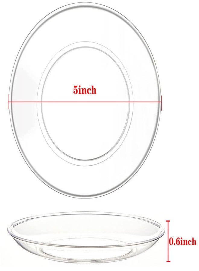 Tergy 200 Pack Disposable Clear Plates 5 Inch Plastic Dessert Plates Wedding Cake Appetizers Plates for Party Dinner BBQ Travel - Image 2