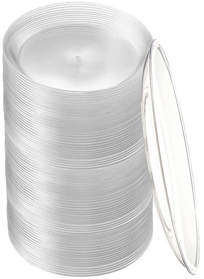 Tergy 200 Pack Disposable Clear Plates 5 Inch Plastic Dessert Plates Wedding Cake Appetizers Plates for Party Dinner BBQ Travel - Image 1