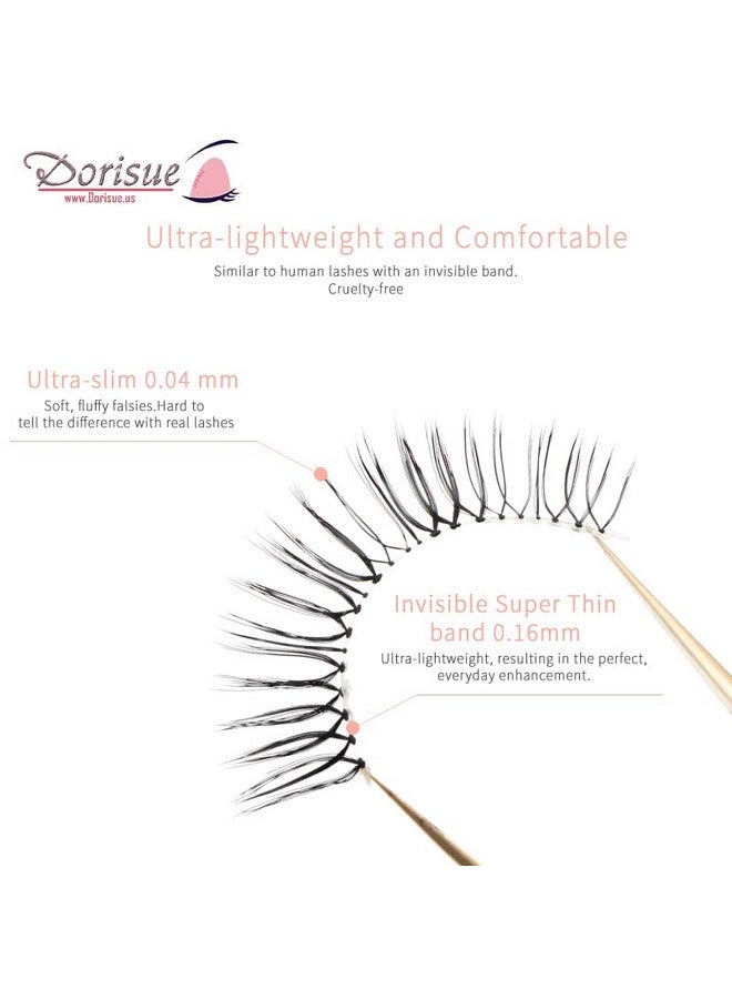 Dorisue Eelashes Natural Look Wispies Short Lashes 3D Natural Looking Eyelashes Lightweight Eyelashes 4 Pairs Lashes Pack - Image 4