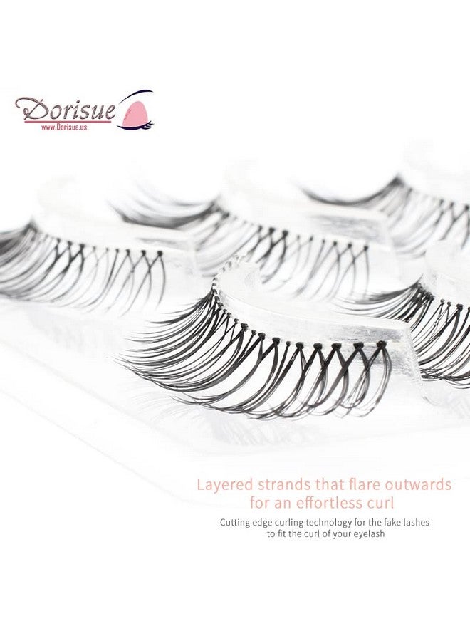 Dorisue Eelashes Natural Look Wispies Short Lashes 3D Natural Looking Eyelashes Lightweight Eyelashes 4 Pairs Lashes Pack - Image 5