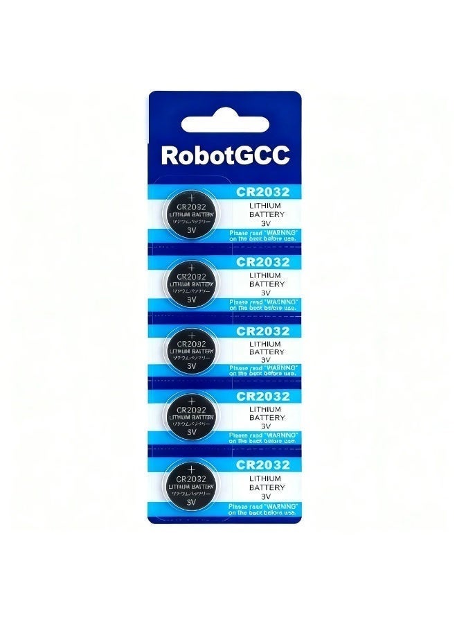 Premium CR2032 3V Coin Lithium Battery | True Capacity, High-Quality Cells with Stable Voltage & Low Self-Discharge | Universal 5-Pack Blister | For Remotes, PC CMOS, Glucometers, Candles & Small Electronics | CE & RoHS Compliant