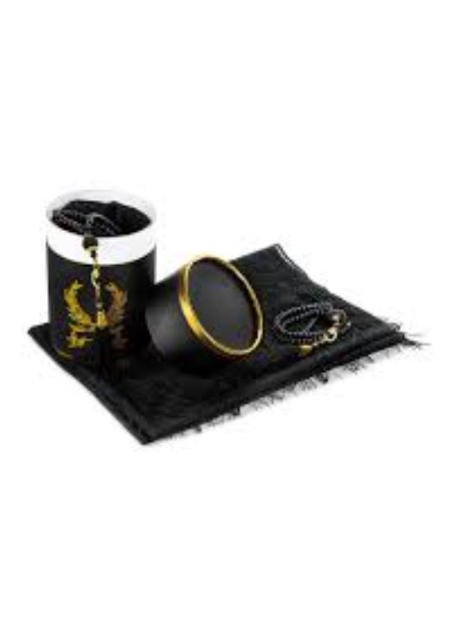 Cylinder Boxed Set - With Pearl Rosary - Tulle Shawl - Black Color - Image 1