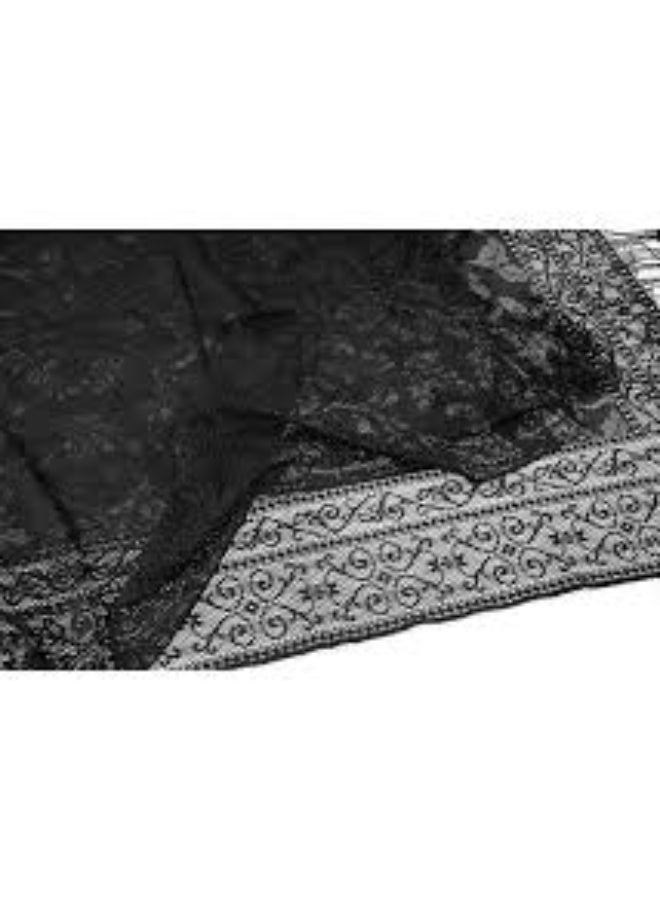 Cylinder Boxed Set - With Pearl Rosary - Tulle Shawl - Black Color - Image 3