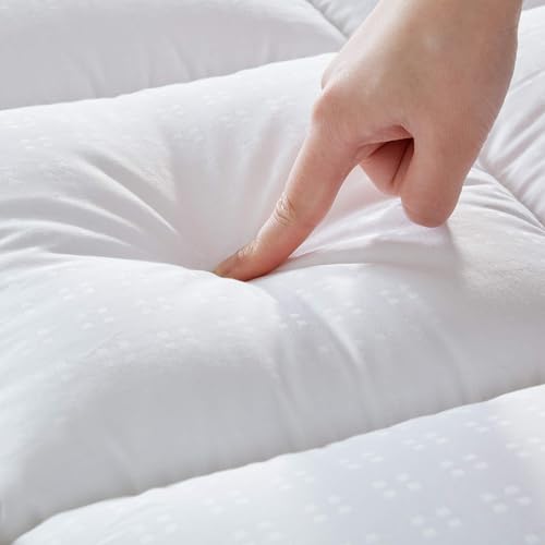 SLEEP ZONE California King Cotton Mattress Topper Ultra Fluffy Soft Mattress Pad Pillowtop Cooling Mattress Cover Fits 821 inch Deep Pocket White - Image 3