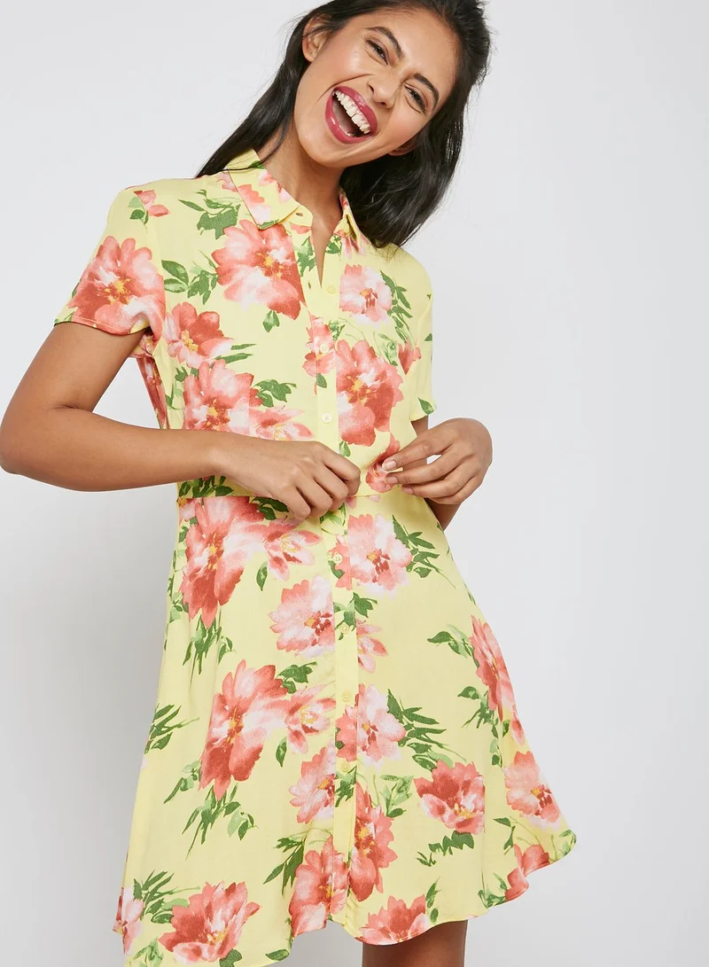 FOREVER 21 Floral Shirt Dress