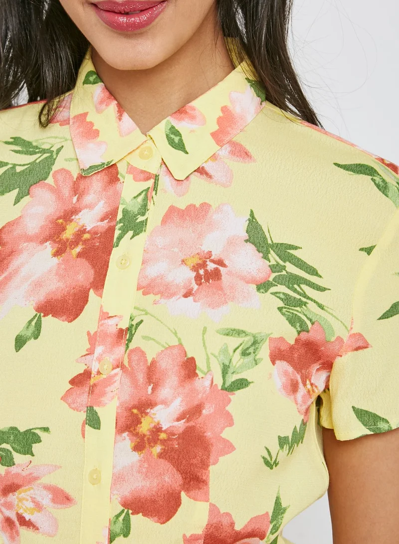 FOREVER 21 Floral Shirt Dress